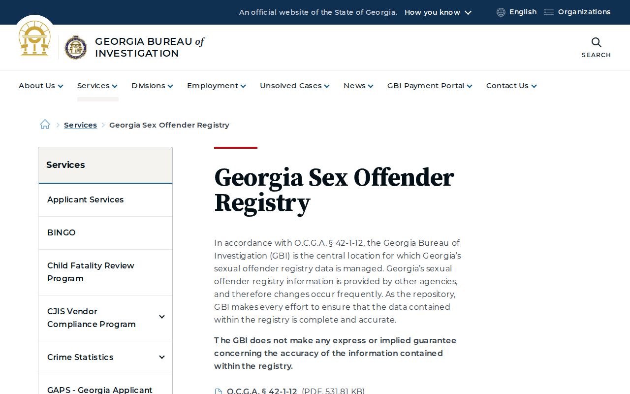Macon public records offender registry access