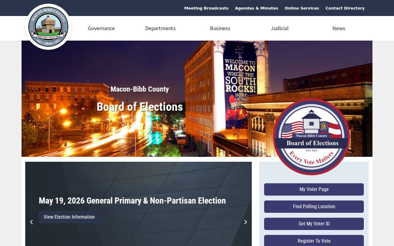Macon voter records services at the Board of Elections